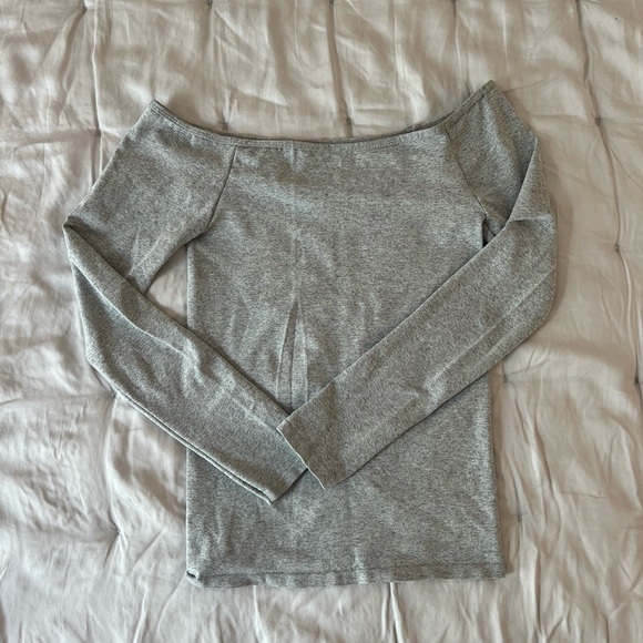 Free People Off the Shoulder Long Sleeve - XS Heather Gray - Picture 1 of 4